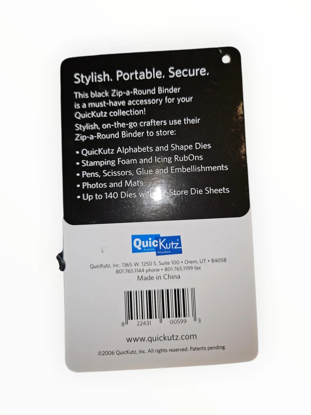 QuickKutz Zip-a-Round Binder Size 8 x 10 New with Tags